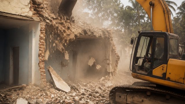 TMC Office Demolished in Barrackpore Amid Illegal Construction Allegations | raj